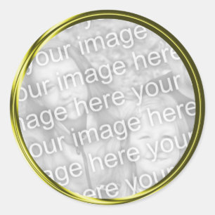 goldenes Foto Runder Aufkleber