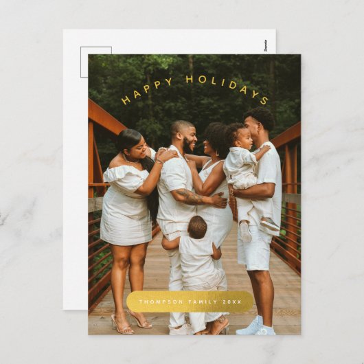 Goldenes Foto Weihnachten (Vorne/Hinten)