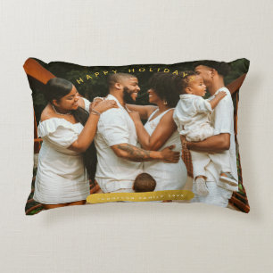 Goldenes Foto Weihnachten Dekokissen