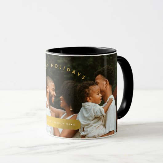 Goldenes Foto Weihnachten Tasse (VorderseiteRechts)