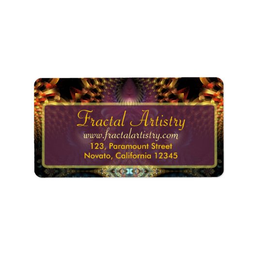 Goldenes Fraktal Adressaufkleber (Vorne)