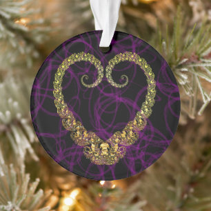 Goldenes Fraktal, goldene Halskette Ornament