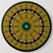 Goldenes Fraktal mit hellen Ornamenten Button (Vorderseite)