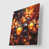 Goldenes Fraktal Quadratische Wanduhr (Winkel)