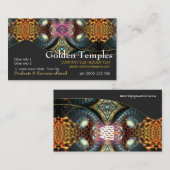 Goldenes Fraktal Tempel Kunst, Dichtung und Musik Visitenkarte (Vorne/Hinten)
