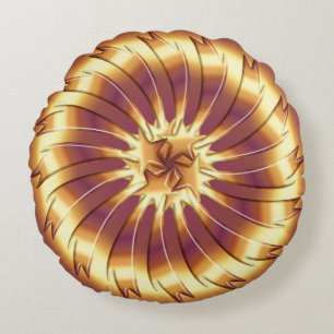 goldenes Fraktalelement Rundes Kissen