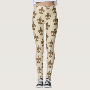 Goldenes französisches Lilien-Muster Leggings