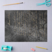 Goldenes Französisches Skript auf Distressive Gray Seidenpapier (Basteln)