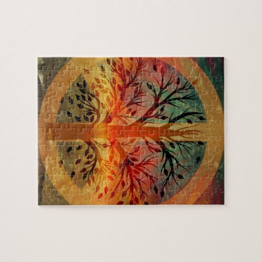 Goldenes Friedenszeichen Puzzle (Horizontal)