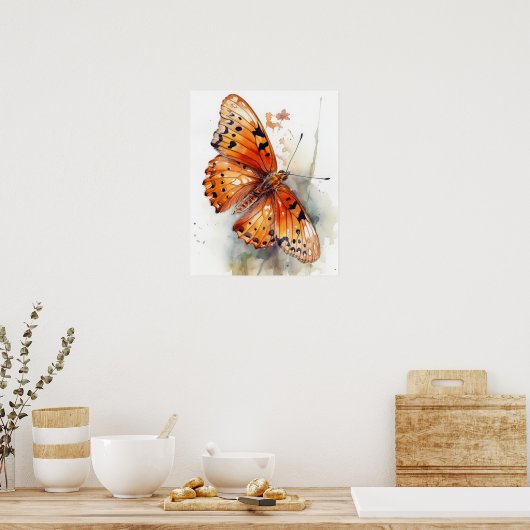 Goldenes Fritillary Butterfly Art Print Poster (Küche)