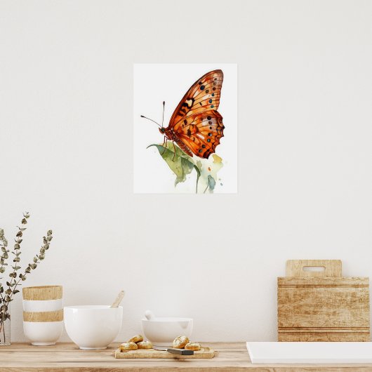 Goldenes Fritillary Butterfly Art Print Poster (Küche)