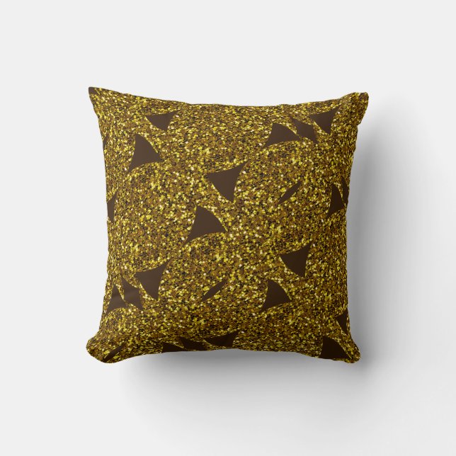 Goldenes funkelnd abstraktes Muster Kissen (Vorderseite)