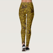 Goldenes funkelnd abstraktes Muster Leggings (Rückseite)