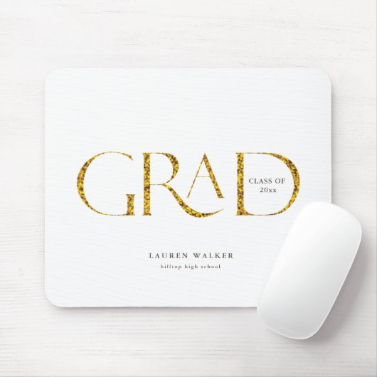 goldenes funkelndes, elegantes Skript-Graduiertenm Mousepad (Mit Mouse)