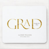 goldenes funkelndes, elegantes Skript-Graduiertenm Mousepad (Vorne)