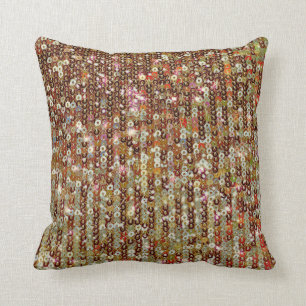 Goldenes Funkelsequenzmuster Kissen