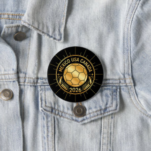 Goldenes Fußball-Emblem 2026 Mexiko USA Kanada Button