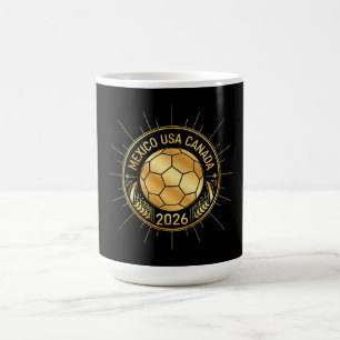 Goldenes Fußball-Emblem 2026   Mexiko USA Kanada Kaffeetasse