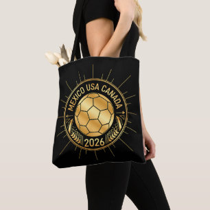 Goldenes Fußball-Emblem 2026 Mexiko USA Kanada Tasche