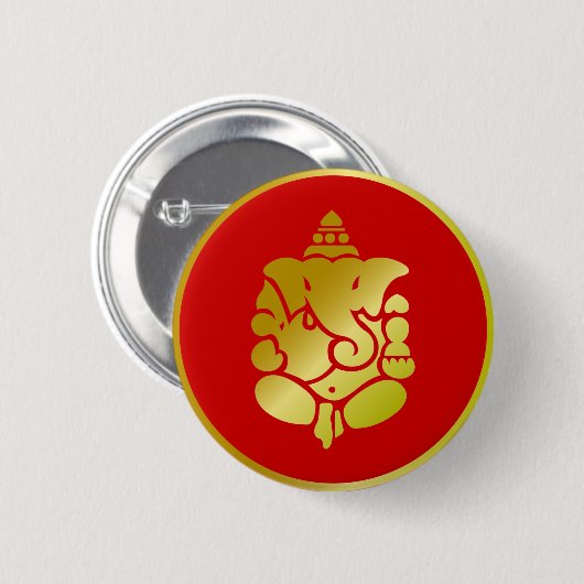 Goldenes Ganesha Button (Vorne & Hinten)