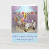 Goldenes Geburtstags-Karussell Karte (Vorderseite)
