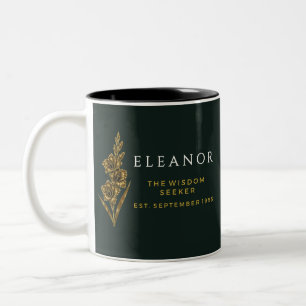 Goldenes Geburtstagsblumen-Tassen-Sonderanfertigun Zweifarbige Tasse