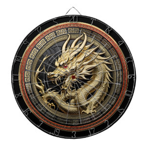 Goldenes geheiligtes östliches Drachenmedaillon Dartscheibe