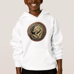Goldenes geheiligtes östliches Drachenmedaillon Hoodie