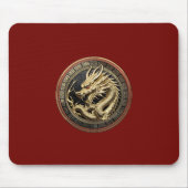 Goldenes geheiligtes östliches Drachenmedaillon Mousepad (Vorne)