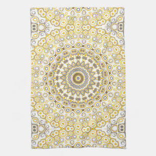 Goldenes gelbes Mandala-Muster Geschirrtuch