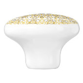 Goldenes gelbes Mandala-Muster Keramikknauf (Seitenansicht)