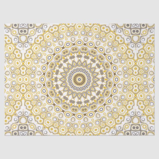 Goldenes gelbes Mandala-Muster Seidenpapier (Vorderseite)