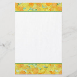 Goldenes gelbes Narzissen-Briefpapier oder Briefpapier