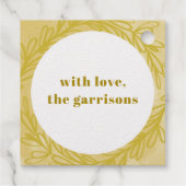 Goldenes Gelbes Wasserfarben Botanisches Gold Geschenkanhänger (Rückseite)