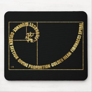 Goldenes gemeines, Fibonacci-Spirale Mousepad