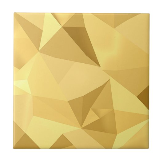 Goldenes geometrisches abstraktes Muster Fliese (Vorderseite)
