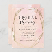 Goldenes geometrisches Brautparty in Rosa (Vorne/Hinten)