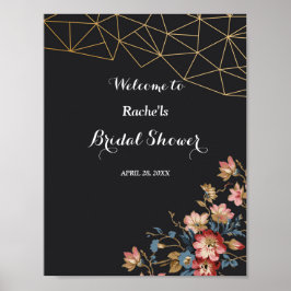 Goldenes geometrisches Brautparty Poster