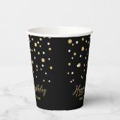 Goldenes geometrisches Confetti Erwachsener Geburt Pappbecher (Links)