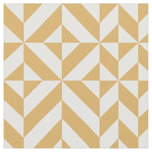Goldenes geometrisches Deko Cube-Muster Stoff (Nahaufnahme)