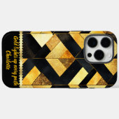 Goldenes geometrisches Design auf schwarz Case-Mate iPhone Hülle (Rückseite (Horizontal))