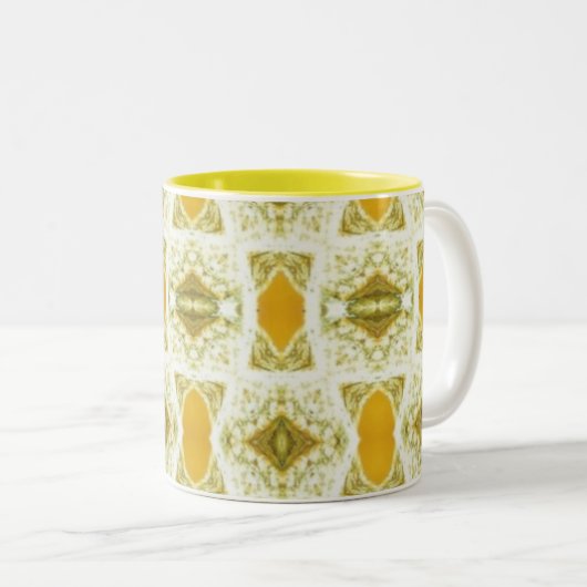 Goldenes geometrisches Design Zweifarbige Tasse (VorderseiteRechts)