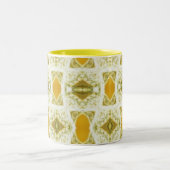 Goldenes geometrisches Design Zweifarbige Tasse (Mittel)