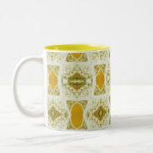Goldenes geometrisches Design Zweifarbige Tasse (Links)