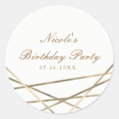 Goldenes geometrisches Gastgeschenk Runder Aufkleber (Vorderseite)