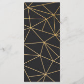 Goldenes geometrisches Hochzeitsmenü Programm (Rückseite)