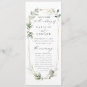 Goldenes geometrisches Hochzeitsprogramm Programm (Vorderseite)