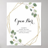 Goldenes geometrisches Hochzeitszeichen Poster (Vorne)