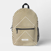 Goldenes geometrisches Muster Elegant Luxe Bedruckter Rucksack (Vorderseite)