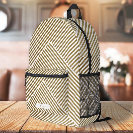 Goldenes geometrisches Muster Elegant Luxe Bedruckter Rucksack